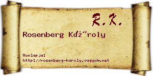 Rosenberg Károly névjegykártya